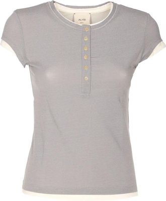 Alysi Maglia Crepe Light Jersey Dop. - Dames - T-shirts - Grijs - S - Tops
