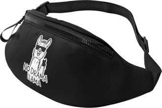 Generic No Drama Llama Belt Bag Waist Bag Adjustable Bumbags For Cycling Men Camping 14X35Cm