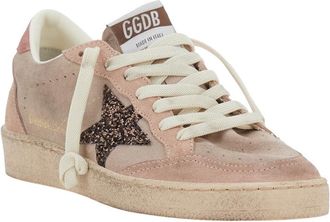 Golden Goose Womens Low Top Sneakers Ballstar Pink Suede Trainers