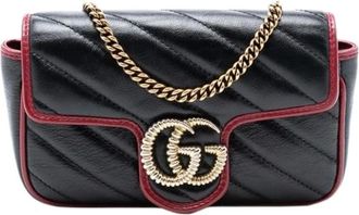Gucci Pre-owned Cross Body Bags, female, Black, Size: ONE SIZE Pre-owned Quilted Crossbody Bag