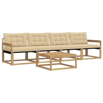 vidaXL Conjunto De Sof&aacute;s De Exterior 5 Pcs Y Beige 79 X 79 X 37 Cm Vidaxl