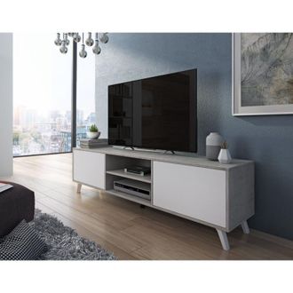 Dmora Mueble Para Tv Misinto, Un Estante, Apertura Abatible, 2 Puertas, 180x39.6x49h Cm Gris Cemento