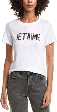 Cinq à Sept Rhinestone Je Taime Shrunken T-Shirt