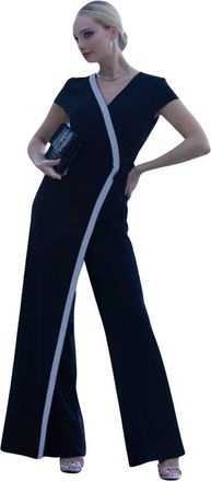 Frank Lyman Design Elegante jumpsuit met korte mouwen en V-hals - Dames - Jumpsuits - Veelkleurig - L - Polyester - Jumpsuits & Playsuits