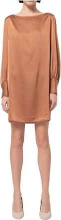 Fracomina Short Dresses, female, Brown, Size: XS A-shape Satin Dress