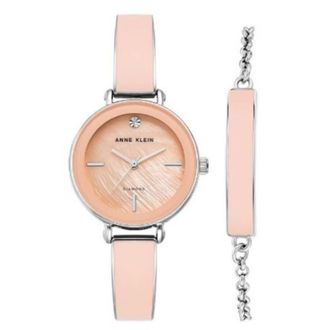 Anne Klein Quartz Ladies Watch and Bracelet Set AK-3621PKST