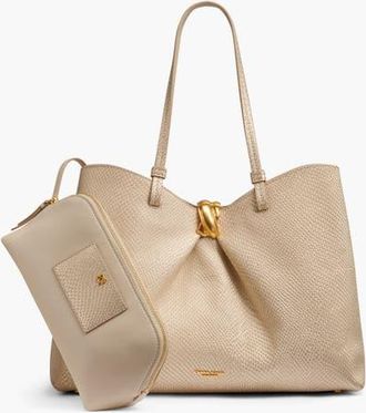 DKNY Cambric Snake Tote in Metallic Bone at Nordstrom