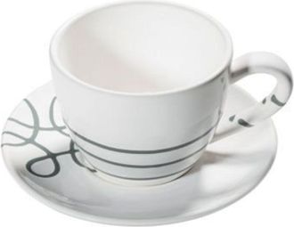 Gmundner Keramik Gmundner Pur tazza da t&egrave; grigio fiammato Maxima con piattino