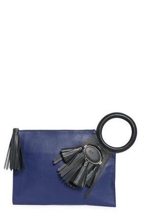 Longchamp Tassel Leather Clutch in Sapphire at Nordstrom Rack