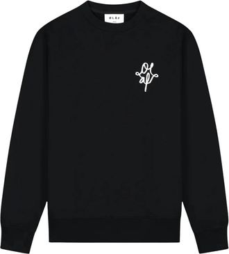 Olaf Hussein Monogram Grafische Crewneck Sweater - Heren - Sweatshirts - Zwart - S - Hoodies & sweatvesten