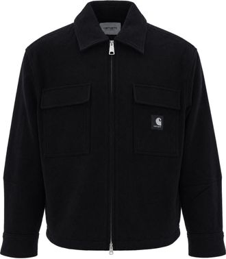 Carhartt Work in Progress Black Atoka Unlined Brushed Wool-Blend Jacket