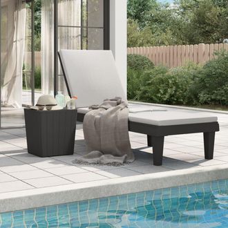 vidaXL Tumbona De Polipropileno Negro 155x58x83 Cm Vidaxl