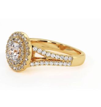 The Diamond Store Camilla Diamond Halo Engagement Ring in 18K Gold 1.15ct G/SI2