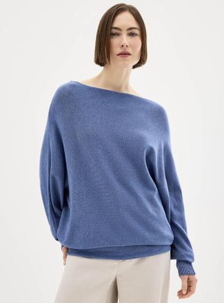 Contemporaine Womens Loose boat-neck sweater Exclusive collection from Italy