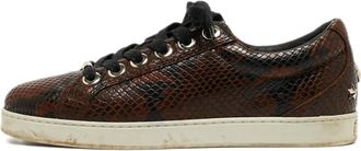 Jimmy Choo London Sneakers goffrate in pelle goffrata effetto pitone - Marrone