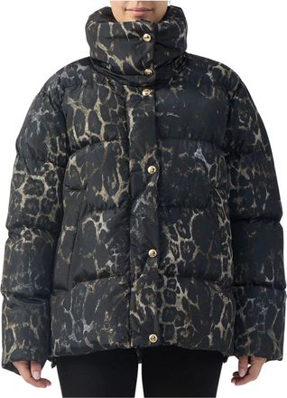 Just Cavalli Piumino Leopardo - Dames - Winterjassen - Zwart - 2XS - Leer - Jassen