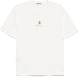 Premiata Witte Katoenen T-shirt met Logo - Heren - T-shirts - Wit - XL - Katoen - Tops