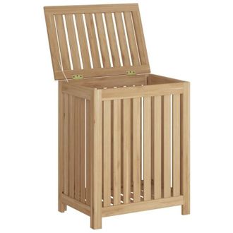 vidaXL Vidaxl - Cesto De La Ropa Sucia Madera Maciza De Teca 50x35x60 Cm