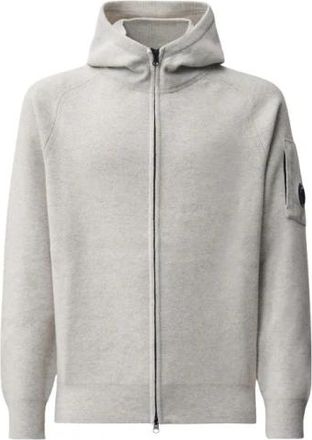 C.P. Company Hybrid Knit Zip Hoodie - Heren - Vesten met rits - Grijs - S - Wol - Hoodies & sweatvesten