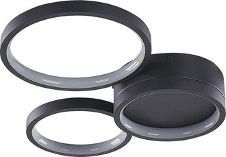 Beliani L&aacute;mpara De Techo Led De Metal Negro 3 Luces Forma Redonda Moderno Glamour Agnat