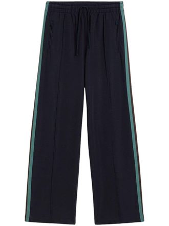 Ami stripe-detailing track pants - men - Elastane/Recycled Polyester - S - Blue