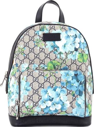 Gucci Zip Pocket Blooms Print GG Coated Canvas Small backpack - Blu