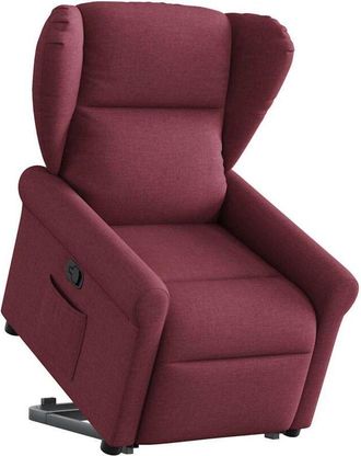 vidaXL Sill&oacute;n Reclinable Elevable Tela Rojo Tinto Vidaxl