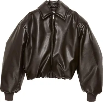 Acne Studios coated bomber jacket - women - Viscose/Polyurethane/Polyester/Polyester/Cotton - 32 - Brown