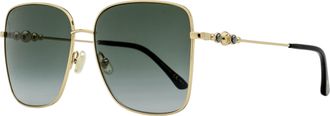 Jimmy Choo London Womens Pearl Square Sunglasses Hester 2M29O Gold/Black 59mm