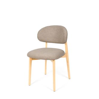 Koketto Home Silla de dise&ntilde;o envolvente en madera maciza color taupe