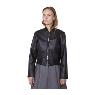 Officine G&eacute;n&eacute;rale Nela Leather Bomber Jacket - female - Officine G&eacute;n&eacute;rale - Leather Jackets - Black - L - Jackets