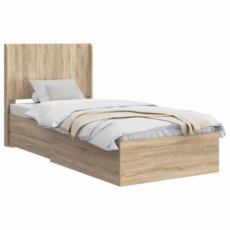 vidaXL Struttura Del Letto Con Stoccaggio E Testata Rovere Sonoma Vidaxl