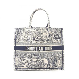Dior Ivory Navy Canvas Handbag Tote Bag (Pre-Owned)