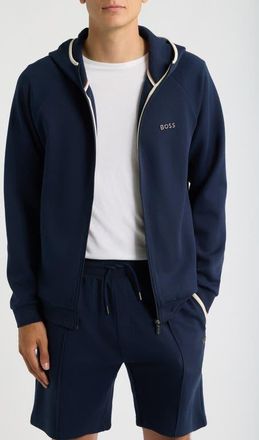 BOSS Sense Hooded Zip Jacket in Dark Blue at Nordstrom, Size X-Large