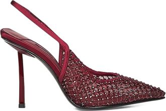 Le Silla 100 mm Gilda slingback pumps met kristallen - Rood