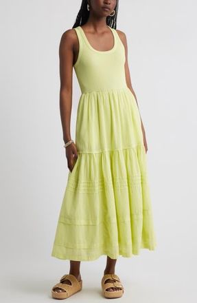 Treasure & Bond Scoop Neck Midi Dress in Green Finch at Nordstrom, Size Medium