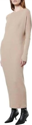 Enza Costa Sweater Knit Slouch Dress In Rose Tan
