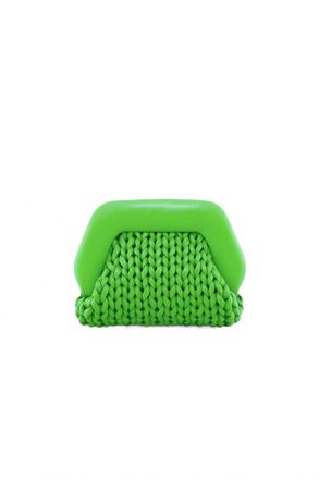 Themoir&egrave; Womens Gea Knitted Clutch Bag In Mantis