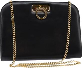 Ferragamo Pre-owned Shoulder Bags, female, Black, Size: ONE SIZE Pre-owned Leather Shoulder Bag