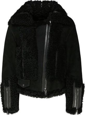 Tom Ford Dames, Jassen, Zwart, Maat: XS Leer