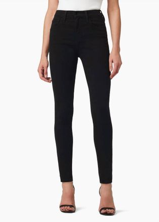 Joe's Charlie Ankle Velvet High Rise Skinny Jeans In Black