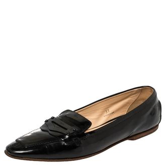 Tod's Tods Black Patent Leather Penny Loafers
