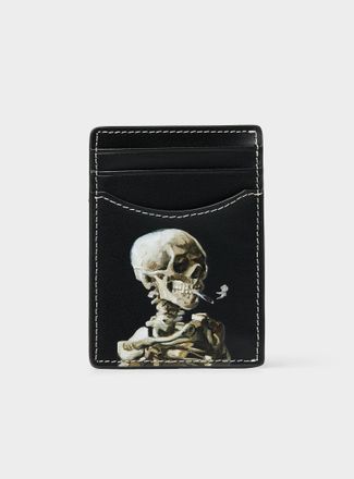 Duke + Dexter Mens Van Gogh skeleton print card holder
