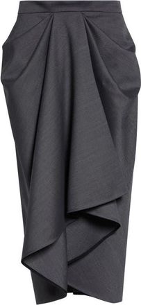 Givenchy Draped Wool & Mohair Blend Midi Skirt in Grey Mix at Nordstrom, Size 8 Us
