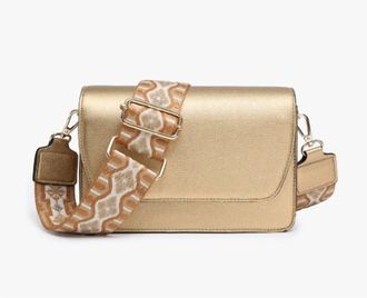 Jen & Co. Womens Noah Guitar Strap Crossbody Bag In Gold