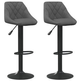 vidaXL Vidaxl - Taburetes De Cocina 2 Unidades Terciopelo Gris Oscuro