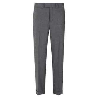 Paolo Pecora Broeken, Heren, Grijs, S, Leer, Pantalone Tessuto