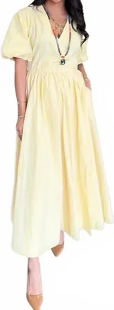 FRNCH The Amandine Mellow Midi Dress In Yellow