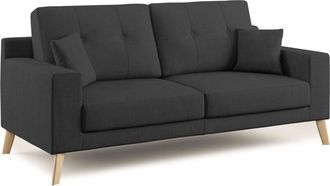 Divani.Store Danish Sof&aacute; Moderno De Tela Suave E Impermeable 166 Cm Negro