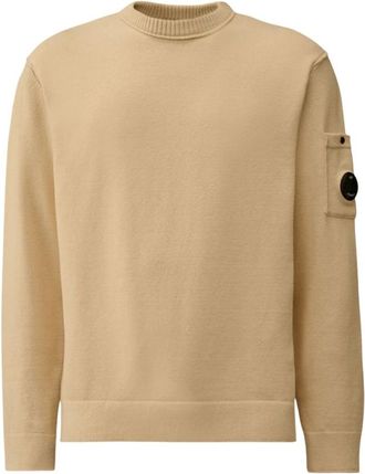 C.P. Company C.p. Company, Truien & Vesten, Heren, Beige, M, Katoen, Maglione Girocollo in Cotone Stretch